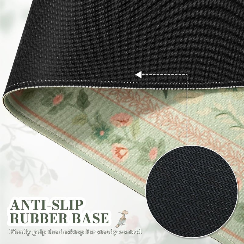 iCasso Desk Mat for Keyboard and Mouse, Large Mouse Pad, Desk Pad Mat, Anti-Slip Big Mousepad with Stitched Edges for Computer Desktop(Light Green) - Image 4